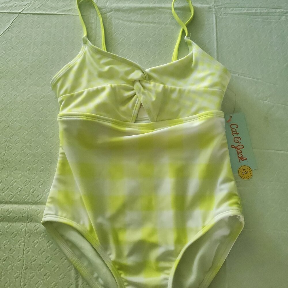 Girls' Gingham Check One Piece Swimsuit - Cat & Jack™ Green M